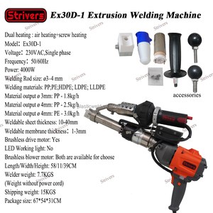 Extrudeuse <span class=keywords><strong>électrique</strong></span> portable Ex30D 230V 4000W, machine à souder par extrusion de plastique, <span class=keywords><strong>pistolet</strong></span> à air chaud - Product Image 2