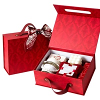 Boîte cadeau de luxe biodégradable et écologique sur mesure, avec poignée magnétique, rubans, emballage en papier créatif, boîtes portables