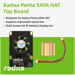 บอร์ดขยายส่วนบน Penta SATA HAT ออกแบบมาเป็นพิเศษสำหรับฮาร์ดแวร์ Radxa Penta SATA HAT - Product Image 2