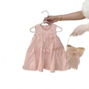 Abito Estivo Coreano Senza Maniche per Ragazze, Vestito a Tinta Unita con Fiocco, Casual e Carino - Product Image 5