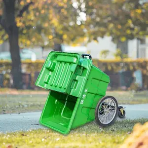 400L Recycling Mobile Waste Bin Garbage Trolley Bin