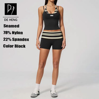 Ensemble décontracté pour femme avec logo personnalisé, motif à pois multicolores, débardeur à rayures et short, ensemble de survêtement 2 pièces pour femme