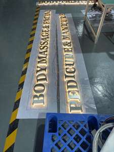 定制3D发光二极管背光不锈钢 “咖啡变压器” 标牌金镜饰面照明公司建筑商店家居 - Product Image 6