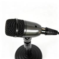 Microphone à condensateur cardioïde 25 mm pour batterie et grosse caisse avec support, professionnel pour diffusion en direct et enregistrement vocal, 48V
