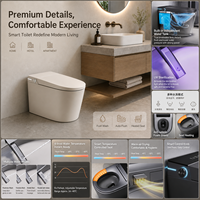 WC intelligent monobloc carré en céramique avec bidet et télécommande, couleur personnalisée OEM/ODM, S-Trap/P-Trap, pour projets hôteliers