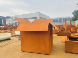 Jardinière carrée moderne en acier Corten personnalisable en usine pour extérieur, personnalisation professionnelle, pots de fleurs pour jardin - Product Image 3