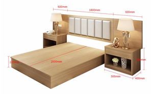 Мебель для коммерческих отелей на заказ, односпальные кровати из массива дерева, кровать для отеля, мебель для спальни, большие размеры, гостиничные кровати - Product Image 2