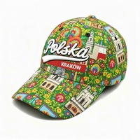 Casquettes de baseball ajustées à rayures pour hommes, souvenirs touristiques de Cracovie, Pologne, logo personnalisé en gros