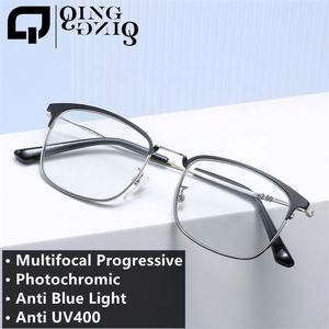 Gafas de Lectura Progresivas Fotocromáticas Ópticas para Hombre 2026, Cambio de Color, Anti Luz Azul, Aleación de Oro Negro y Plata, Lentes Fotogris - Product Image 2