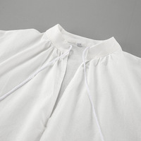 Ensemble deux pièces décontracté en pur coton avec haut à manches lanternes et short à volants, respirant, personnalisable avec logo, vente en gros directe usine