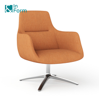 Silla de Oficina de Diseño con Brazos de Aleación Giratorios de 4 Estrellas, Tapizada en Espuma Moldeada por Inyección