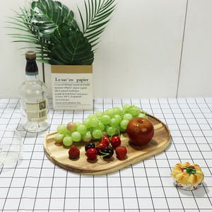 Handmade Acacia Wooden Bamboo Serving Tray Decorative Handles Custom Bamboo Bread Charcuterie <strong>Board</strong> Fruit Salad Cheese Platter - Product Image 3