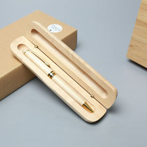 Conjunto de Canetas de Madeira Promocional Ecológico de Alta Qualidade com Logo Personalizado, Gravação e Impressão, com Estojo de Madeira - Product Image 3