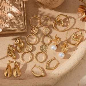 Boucles d'Oreilles en Acier Inoxydable avec Nœud Papillon et Fleur en Métal, Étanche de Haute Qualité, pour la Fête - Product Image 3