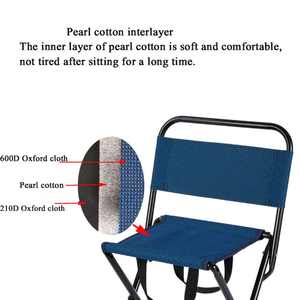 เก้าอี้ตกปลาผ้าอ๊อกซ์ฟอร์ดสำหรับงานหนักพับได้พกพาได้สำหรับการตั้งแคมป์และชายหาดพร้อมที่วางคันเบ็ด - Product Image 2