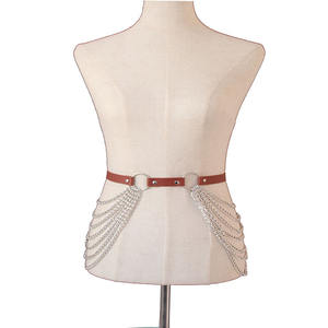 Ceintures sexy en cuir PU personnalisées à plusieurs étages, fabriquées directement en usine, pour femmes, chaîne en métal, ceinture sexy - Product Image 5