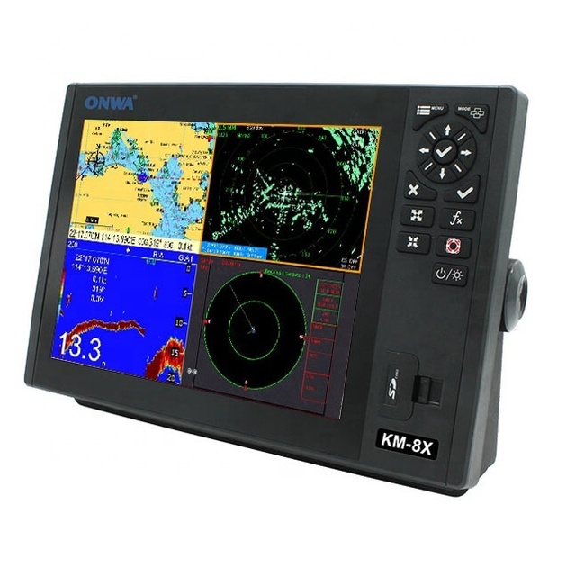 ONWA 8 Inch KM-8X (New!) 5-in-1 Marine GPS+ Chart Plotter + Class B AIS Transponder + Fish Finder +marine Radar Function