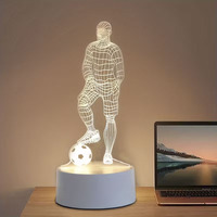 Lampe de table LED personnalisée en forme de joueur de football 3D, alimentée par USB, en acrylique, éclairage sportif pour la chambre à coucher, le salon, la table de chevet, décoration de la maison