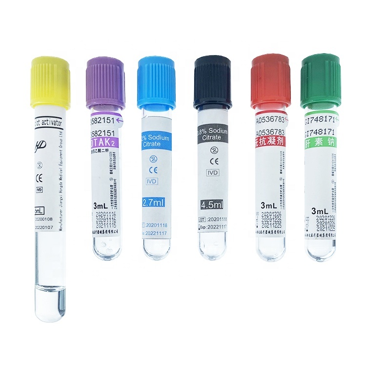 Factory price all size all type single use plain tube glass vacuum blood collection tube
