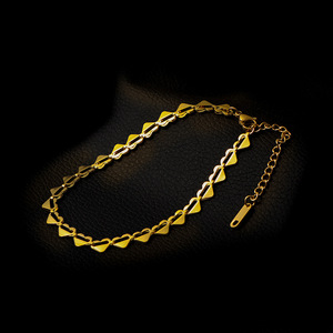 Tornozeleira hovanci, corrente de coração, corrente, tornozeleira banhada a ouro em aço inoxidável - Product Image 4