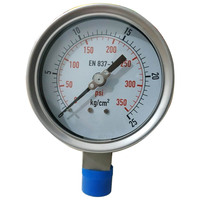HUBEN YNTP-60BF-MC Diaphragm Pressure Gauge 2 1/2" Dial with 304 Stainless Steel Case Liquid-Filled 0.1MPa Measurement Range