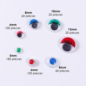 Foska divertido colorido parpadeante 5-12 MM artesanía DIY muñeca Juguete plástico redondo brillo pegajoso meneo ojos con pestañas - Product Image 3