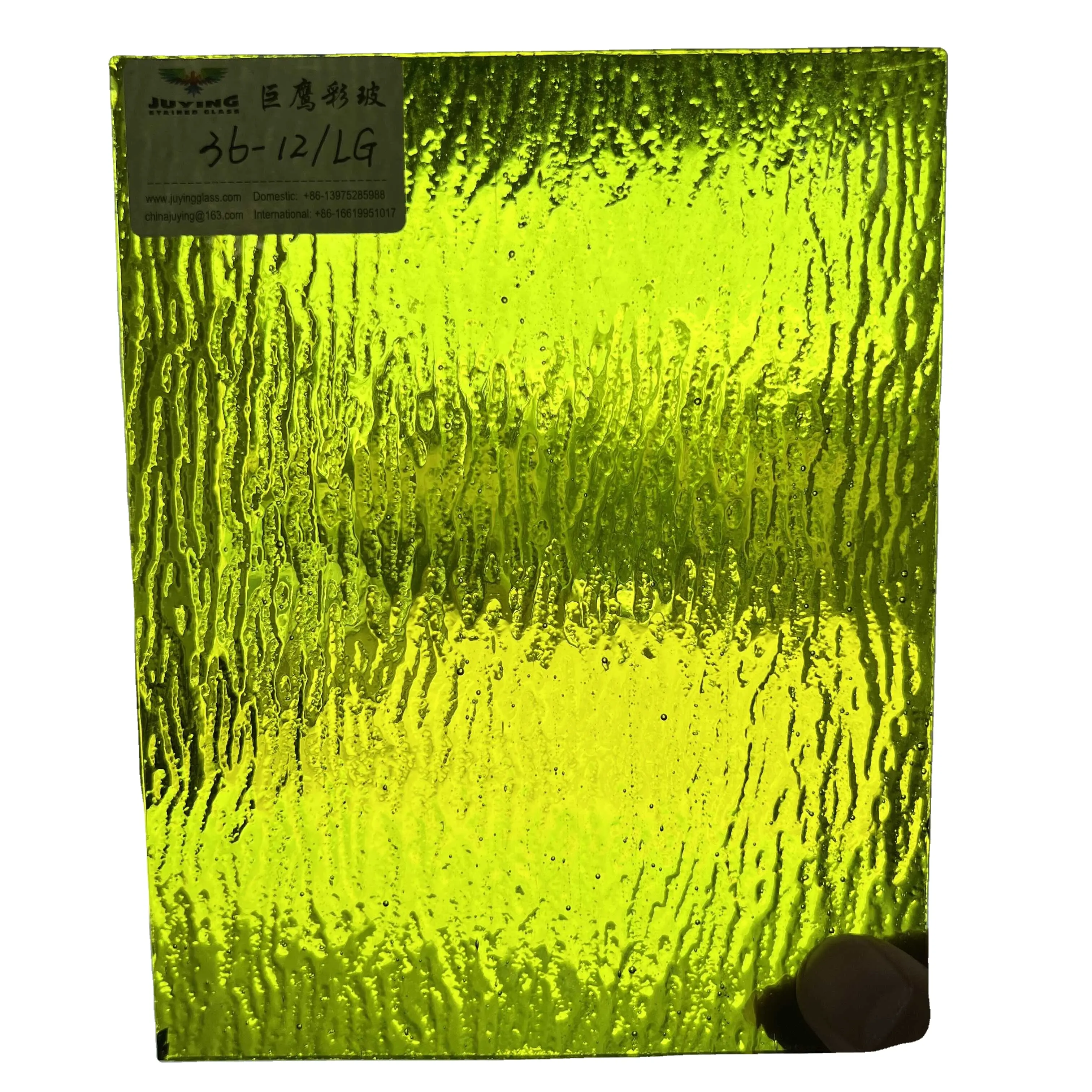フォトセールクラフト花崗岩テクスチャアートステンドグラスライムグリーン柄ガラスパーティション用透明3mm