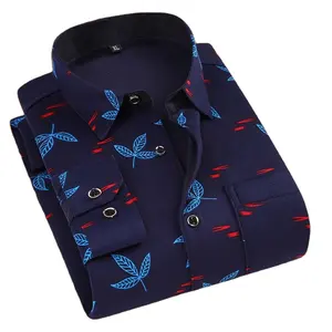 2021 novo estilo de venda quente casuais imprimiram a camisa para o homem quente spandex camisa dos homens mais cashmere camisa camisola dos homens