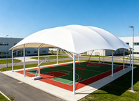 Auvent en membrane tendue en PVDF avec structure en acier galvanisé, moderne, pour terrain de badminton extérieur, abri anti-pluie et anti-soleil, abri de garage