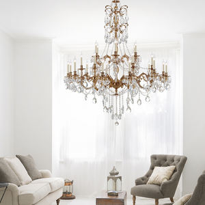 Candelabro de <span class=keywords><strong>Cristal</strong></span> K9 de lujo, para Hotel y vestíbulo, Decoración elegante, grande, de latón sólido, para techo alto - Product Image 3