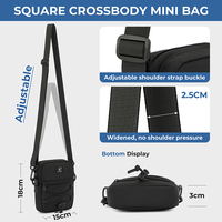Tas Dompet Selempang Profil Datar Tahan Air dari Bahan Nilon untuk Penggunaan Sehari-hari Minimalis, Perjalanan, dan Perjalanan Sehari-hari