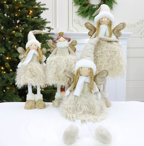 Christmas Tree Doll Cute Princess Stuffed Plush <b>Toy</b> Tall Hat Braids Long Legs Place Dolls for <b>Desk</b> Cabinet Decor Doll - Product Image 3