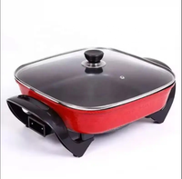 Marmite Électrique en Aluminium, Pot de Cuisson Multifonction, Réchaud Alimentaire Antiadhésif, Plat à Réchaud, Poêle, Wok et Poêle à Frire