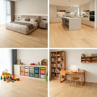 Parquet en chêne blanc contrecollé 3 couches, dalles multicouches avec noyau en liège, système de pose T&G Click Lock pour maisons