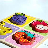 Rompecabezas Educativos de Madera Montessori, Múltiples Estilos, Dibujos Animados, Avanzados, Cuatro en Uno, para Bebés, Niños y Niñas