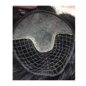 Mono pizzo di pesce netto pezzo di capelli integrazione delle donne di integrazione dei capelli umani topper sistema capelli umani topper per le donne