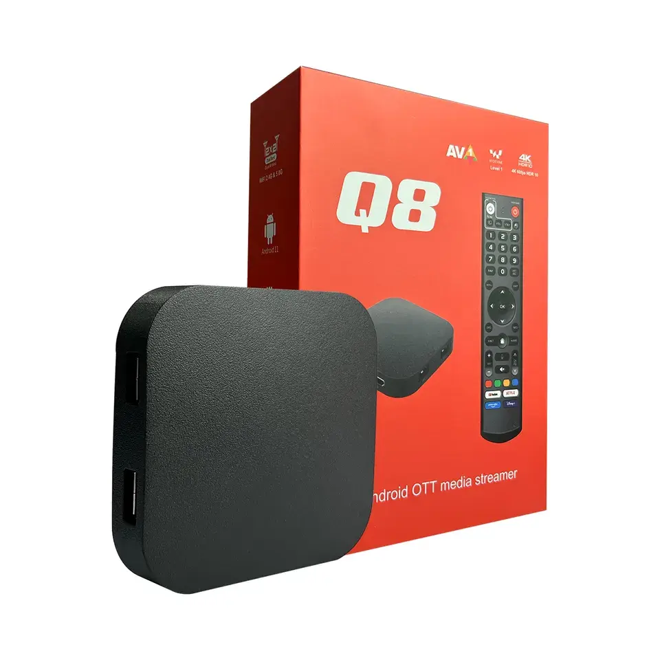 Q8 S905Y4 8k جهاز تلفزيون أندرويد vs ATV OS 4k HD ذكي صوت جهاز تحكم عن بعد 4gb 32gb مجموعة توب بوكس تلفزيون رقمي