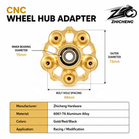 Zhicheng – Moyeu de roue de moto CNC haute précision en alliage d'aluminium, conception à 5 piliers, anodisé or, anti-corrosion/durable
