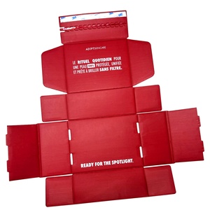 Wholesale Folding Self-Sealing Red Corrugated Box Eco-Friendly Cardboard Packaging Tear Strip Shipping Mailing Boxes - Product Image 3