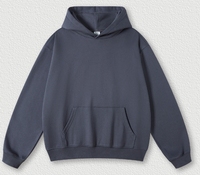 Sudaderas con capucha de tela de rizo de manga larga 445GSM personalizadas de gran tamaño y alta calidad, diseño de logotipo propio, Sudadera con capucha colorida para hombre