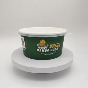 Tigela de papel de sopa de papel branco impresso da qualidade superior