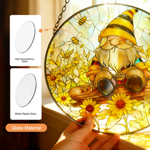 Atrapasoles de Vidrio Pintado Estilo Art Deco Personalizados, Panel Decorativo de 20cm con Diseño de Duende, Decoración Navideña para Jardín - Product Image 4