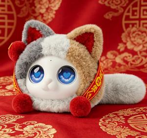 ตุ๊กตาสุนัขจิ้งจอกพร้อมแถบตกแต่งสีแดงและพู่ห้อยบนพื้นหลังสีแดง 11 ซม.-30 ซม. สำหรับเด็กทุกเพศ - Product Image 1