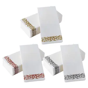 Custom Luxury Guest Dinner Towels Folded Airlaid Tissue Paper Napkins Wedding Party