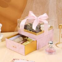 Boîte cadeau élégante en acrylique transparent avec double tiroirs Emballage de cadeau de luxe pour bonbons chocolats cosmétiques stockage de bijoux