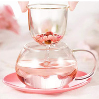 Mug en verre écologique Madou Creative, design adorable en forme de champignon, transparent, tasse à eau de bureau, tasse à café séparée mignonne pour un usage domestique