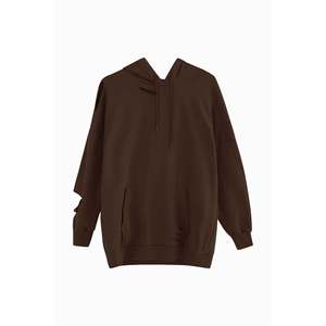 เสื้อสเวตเชิ้ตมีฮู้ดสวมใส่สบายสำหรับผู้หญิง Soul เสื้อแขนยาวลำลองสำหรับใส่ทุกวัน สีน้ำตาล - 31467SWT - Product Image 1