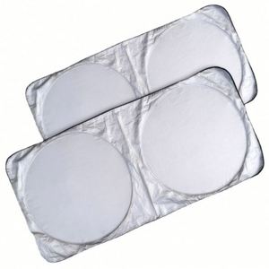 Wholesale Custom Logo Foldable Front Windshield Polyester UV Bubble Car Sunshades - Product Image 1