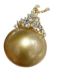 Wenchi Natural Gold Bead Pendant Strong <b>Light</b> Flawless Front 925 Sterling Silver <b>Rock</b> Sugar Set 14-13mm Complemented Silver - Product Image 5