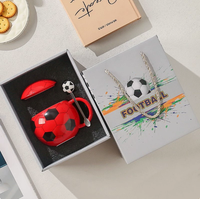 Offre Spéciale – Tasse de football en céramique mignonne de 400 ml avec cuillère, compatible micro-ondes, idéale comme cadeau pour les fans de football